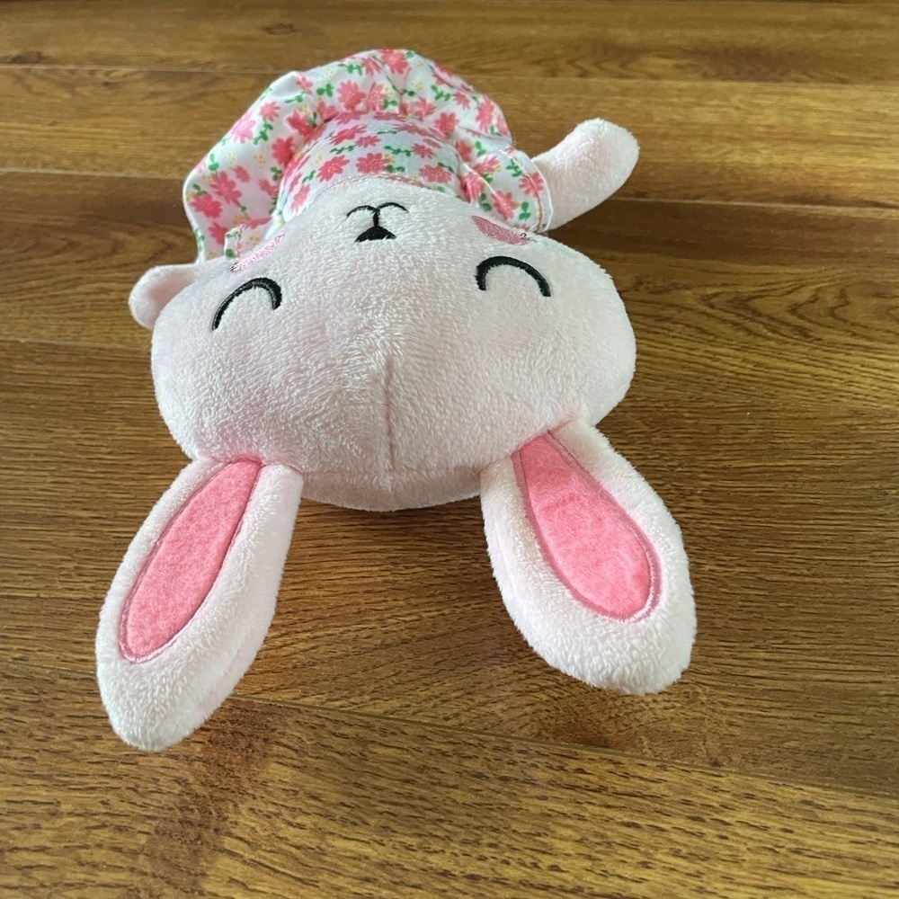 Pink floral bunny stuffed figure plush - Picture 4 of 4